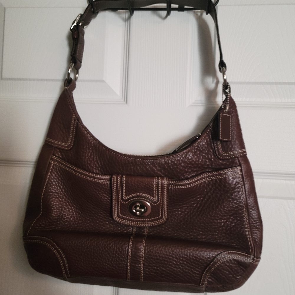 Brown Coach hobo bag